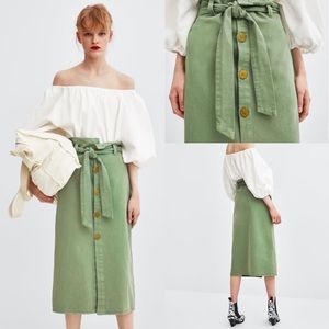 Zara paperbag midi skirt sz s